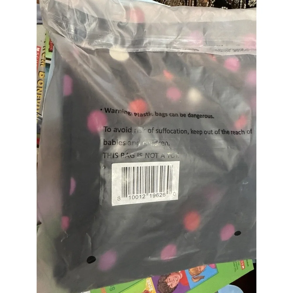 Kate Spade Confetti Black Fabric Polka Dot Shopper Tote New - Picture 6 of 6